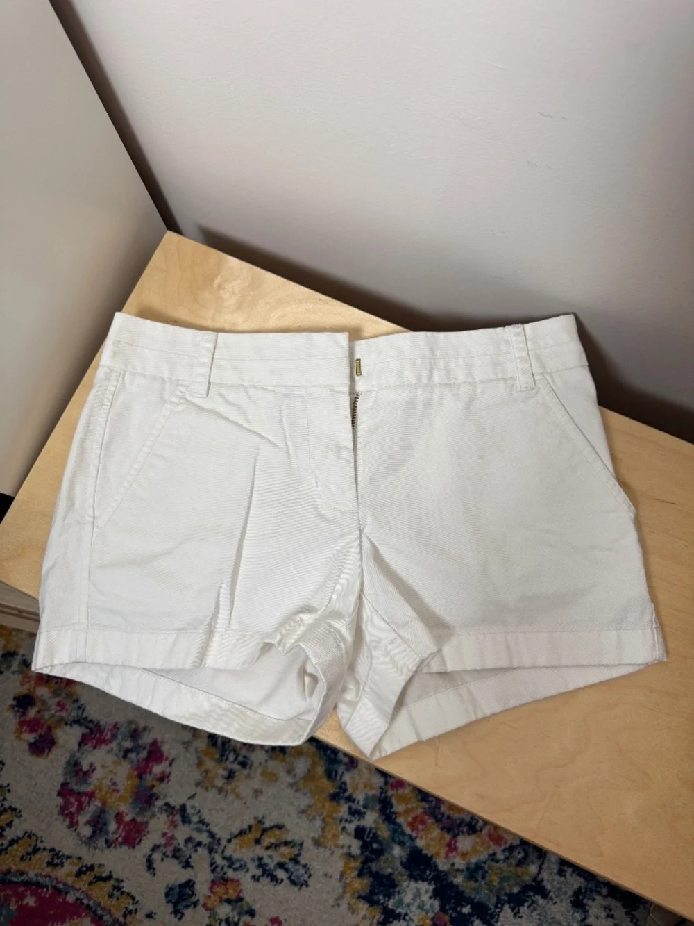 J. Crew White Chino shorts, size 0.